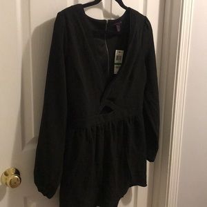 Material Girl Black Mini Romper